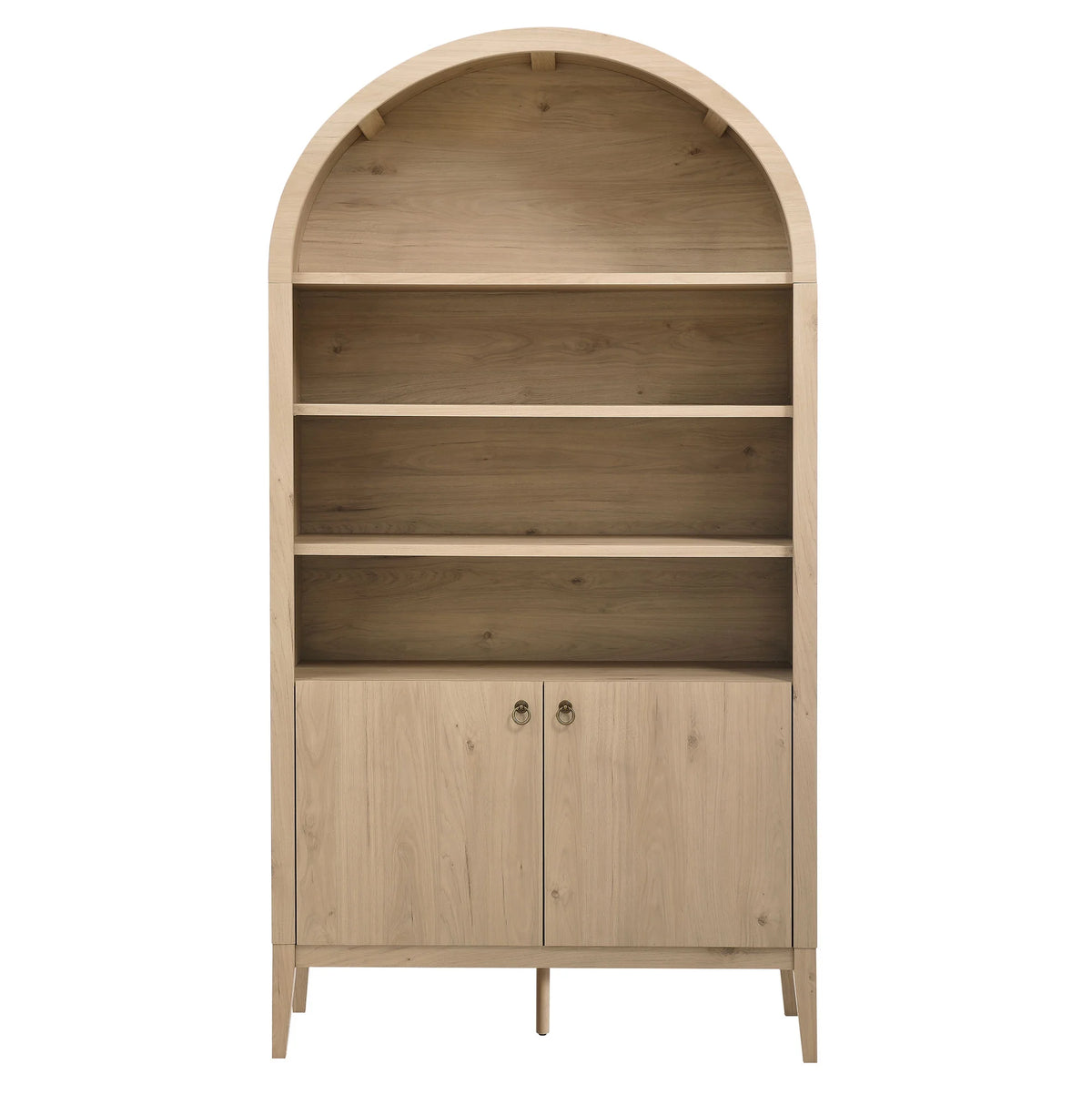 Modway Nolan 74" Tall Arched Storage Display Cabinet Bookshelf in Black
