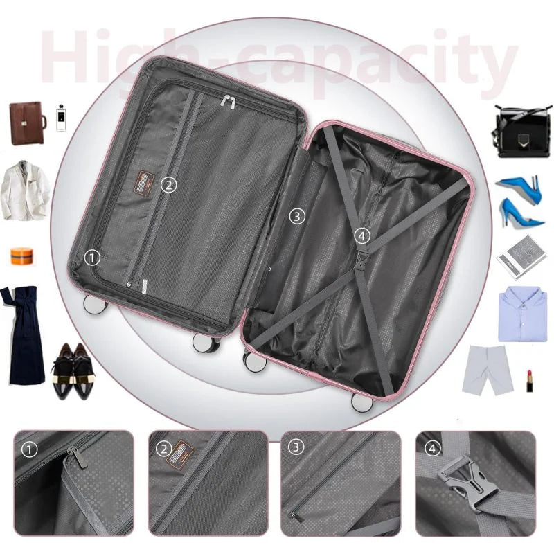 Luggage Sets 6 Piece with Duffel Bags, Hardside Expandable Suitcases with Spinner Wheels TSA Lock, Cream