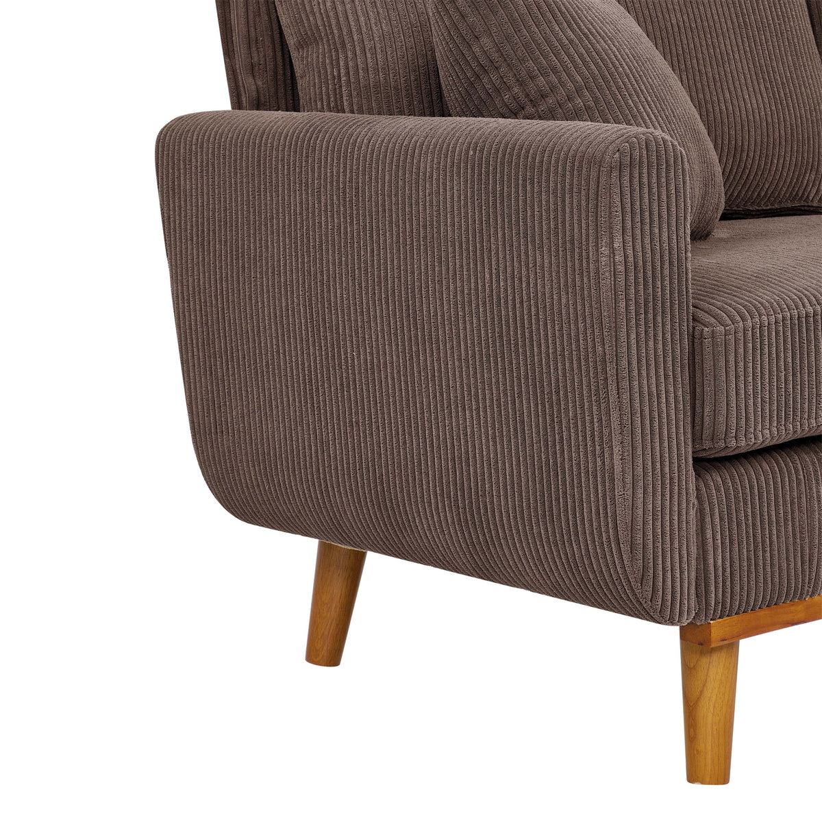 Aukfa 68" Small Sofa Couch Comfy Mid Century Modern Loveseat Sofa for Living Room Bedroom, Cream