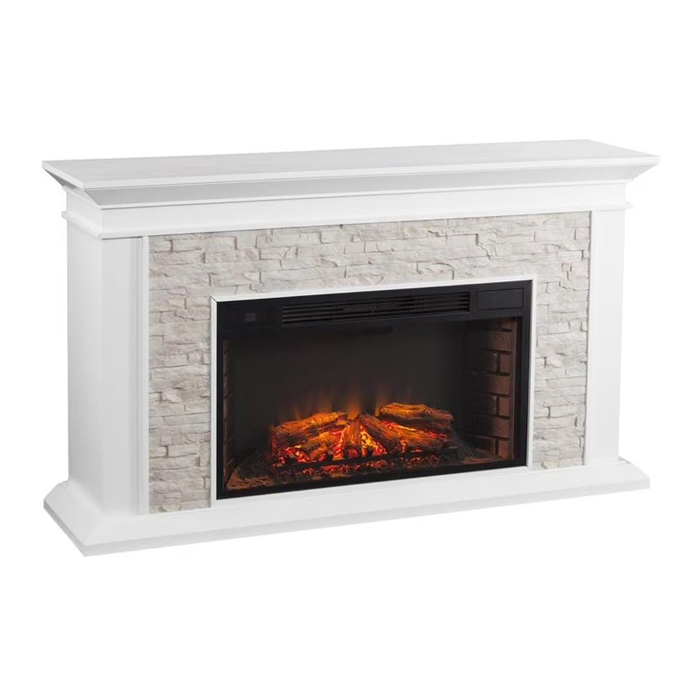 SEI Furniture Canyon Heights Faux Stone Electric Fireplace