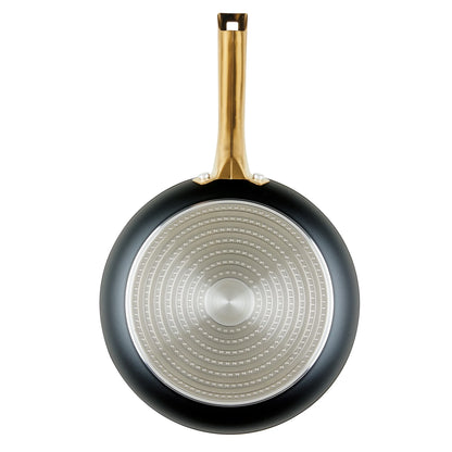 Farberware Forged Induction 12 Pcs Ceramic Nonstick Set with Cooking Tools, Dishwasher Safe and Oven Safe to 500F, Black