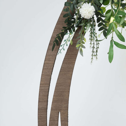 Efavormart 7FT Rustic Square Wedding Arch Wooden Backdrop Stand, Wedding Ceremony Arch - Brown