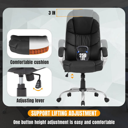 BestOffice Ergonomic Office Chair, Lumbar Support, Rolling Swivel for Men, Women(Black)
