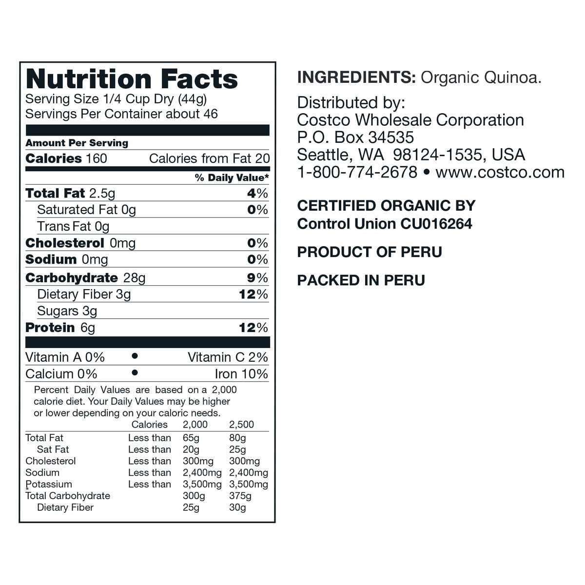 Kirkland Signature, Organic Quinoa, 4.5 lbs