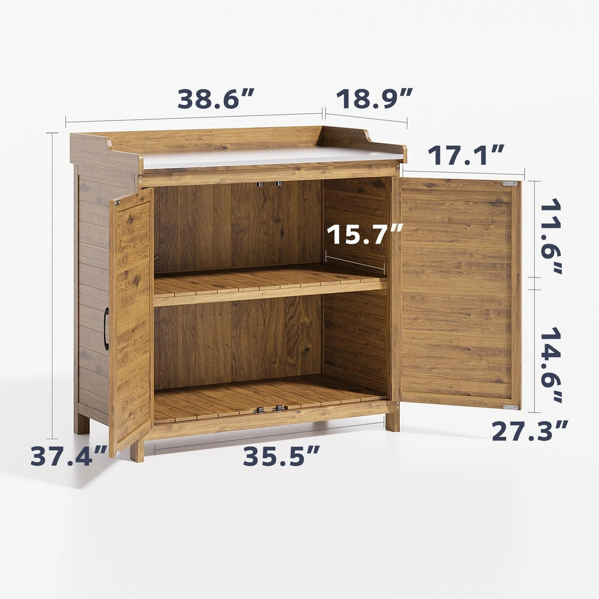 Asofer Outdoor Storage Shed, Storage Cabinet Clearance, Wooden Tool Shed, Deck Cabinet for Outside Patio Lawn