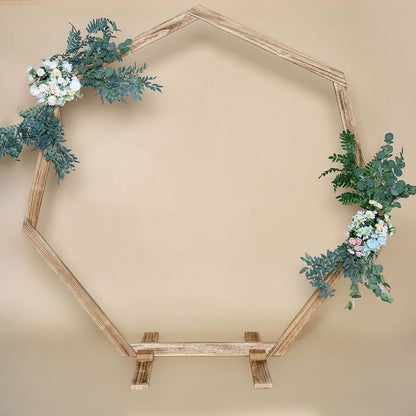 Efavormart 7FT Rustic Square Wedding Arch Wooden Backdrop Stand, Wedding Ceremony Arch - Brown
