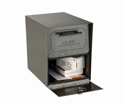 Architectural Mailboxes Oasis Classic Black Post Mount Mailbox, Galvanized Steel, Locking