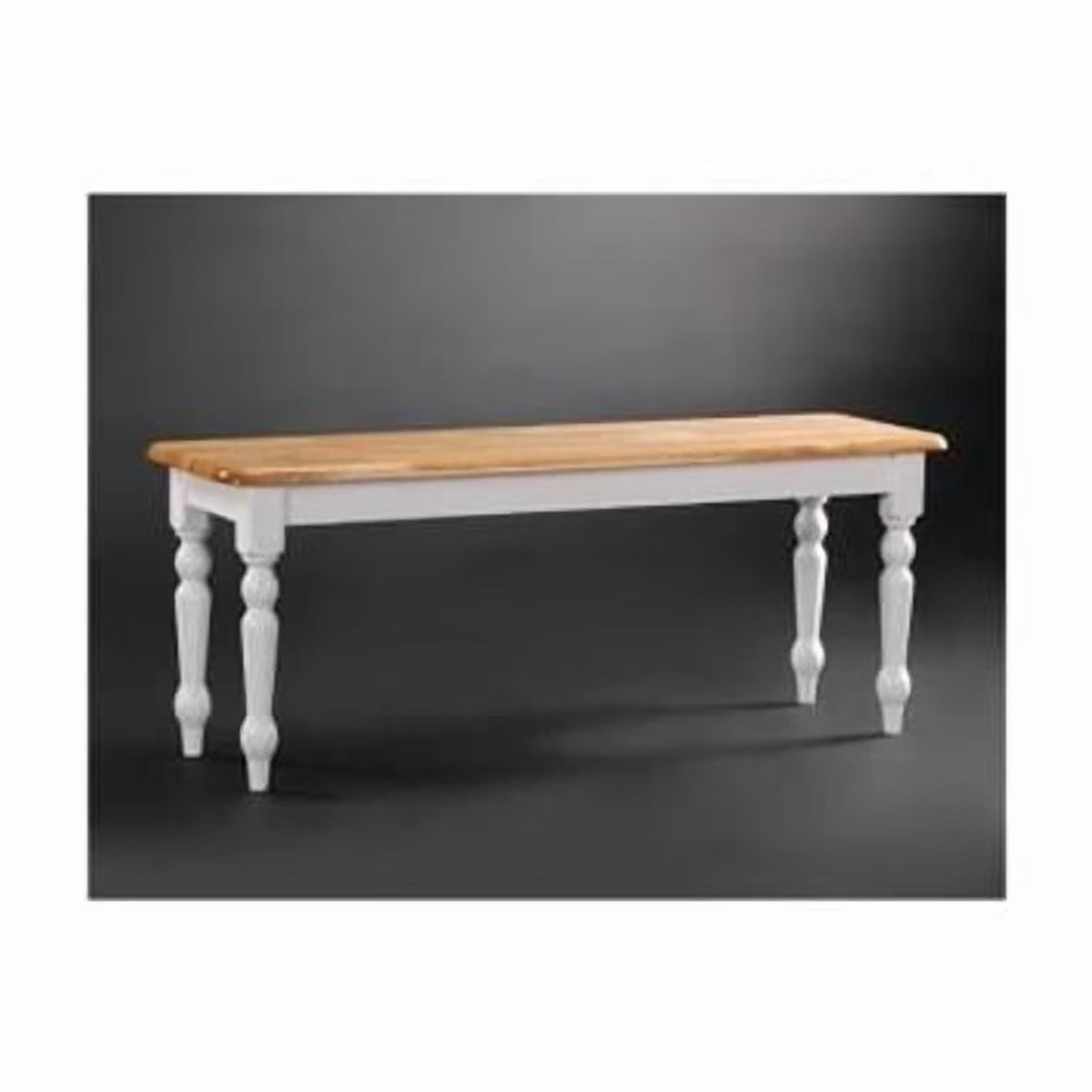 Boraam  Farmhouse Dining Bench - White And Natural Finish