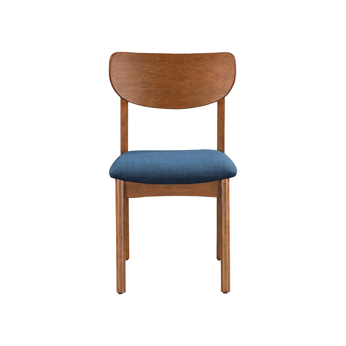 Better Homes & Gardens Greyson Mid-Century Dining Chairs, Black Faux Leather, Acorn Finish, Set of 2
