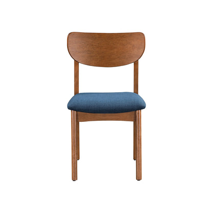 Better Homes & Gardens Greyson Mid-Century Dining Chairs, Black Faux Leather, Acorn Finish, Set of 2