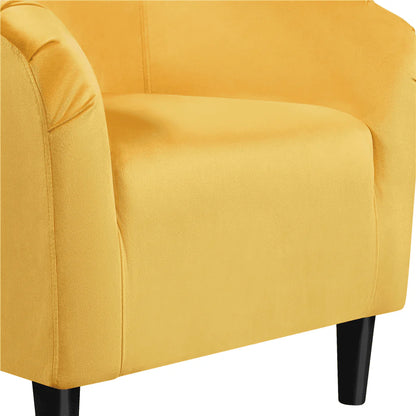 Easyfashion Tub Chair, Set of 2, Yellow Velvet