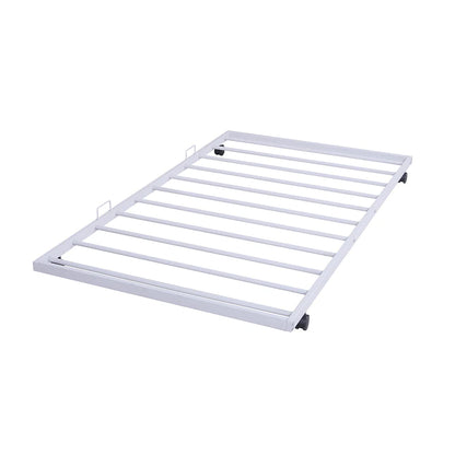 BTMWAY Twin Daybed with Trundle Included, Metal Daybed Frame with Pull Out Trundle Bed, No Box Spring Needed, Twin Size Daybed Sofa Bed for Kid's Room Bedroom, Each Bed Holds 400lb, White