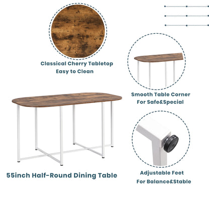 7-Piece Dining Table Set with 6Stools - Industrial Compact Kitchen Table & Chairs Sets, Space-Saving Design for Apartment, Small Space, Breakfast Nook