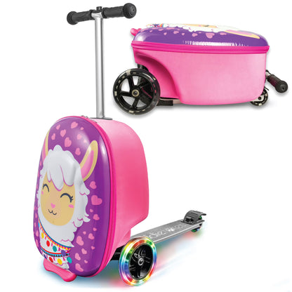 Kiddietotes Kid's Hard Shell Scooter Ride On Suitcase, Pink