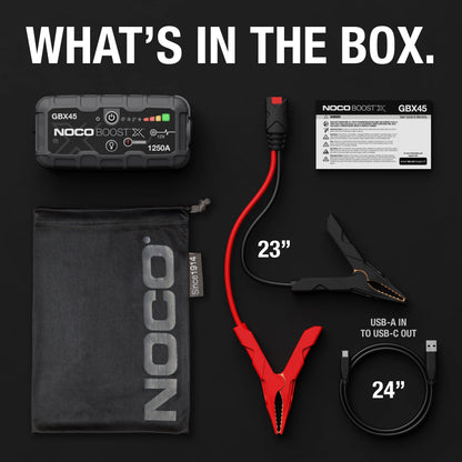 NOCO Boost X GBX45: 1250A 12V UltraSafe Portable Lithium Jump Starter