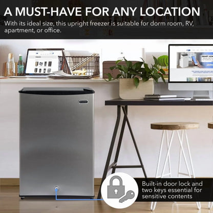 Whynter 3.0 cu. ft. Energy Star Upright Freezer with Lock Stainless Steel (Cuf-301SS)