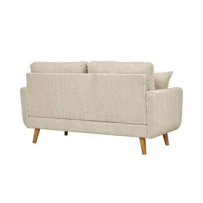 Aukfa 68" Small Sofa Couch Comfy Mid Century Modern Loveseat Sofa for Living Room Bedroom, Cream