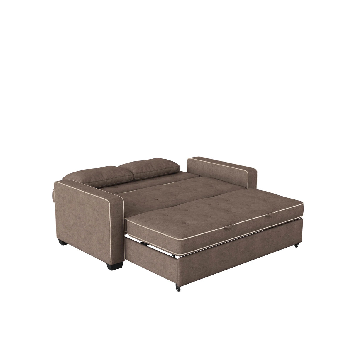 Serta Dream Convertibles Monroe Modern Polyester Convertible Queen Sofa Bed with Pillows Grey