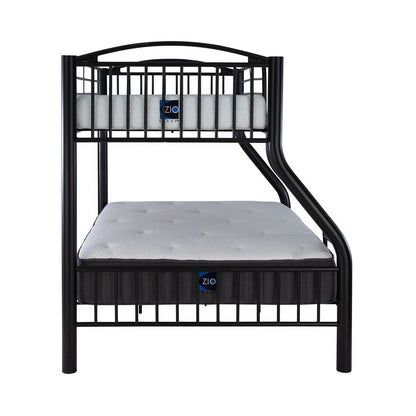 Linon Heavy Metal Twin Over Full Bunk Bed Attached Ladder in White
