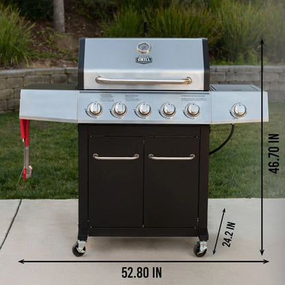 Expert Grill 5 Burner Propane Gas Grill with Side Burner
