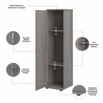 Universal Tall Narrow Storage Cabinet in Platinum Gray - Engineered Wood