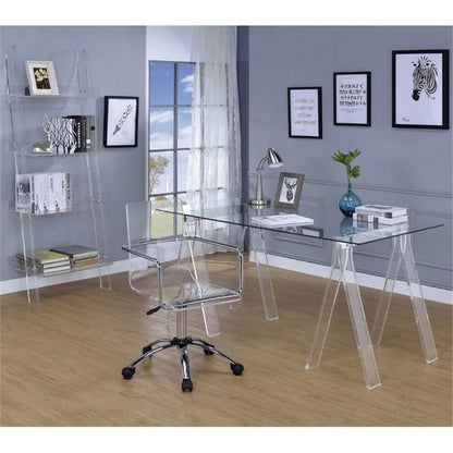 Coaster Amaturo Amaturo Swivel Metal Frame Office Chair in Clear Acrylic Seat