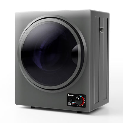 Costway Electric Tumble Compact Laundry Dryer Stainless Steel Wall Mounted 1.5 cu .ft.