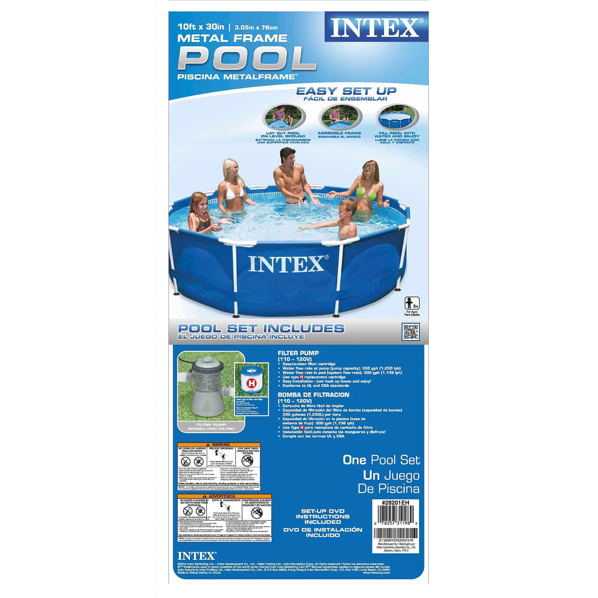 Intex Pool Kit w/ Intex 10 x 2.5-Ft Pool Set w/ Filter Pump w/  10-Ft Pool Cover