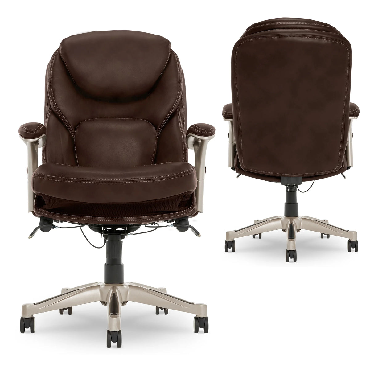Serta Back in Motion Technology Fabric Executive Office Chair, Light Gray