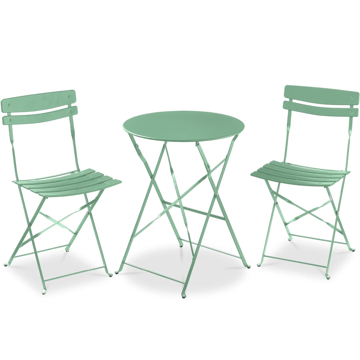 Best Choice Products 3-Piece Small Bistro Set, Folding Patio Furniture Set of 2 Chairs and Table - Black
