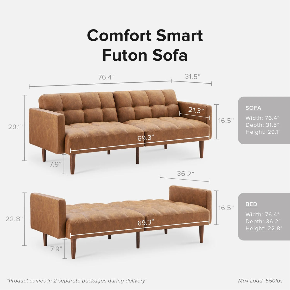 Mopio Aaron Futon Sofa Bed Old Rosa