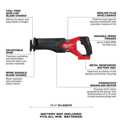 M18 FUEL 18-Volt Lithium-Ion Brushless Cordless Combo Kit (5-Tool) with FUEL Jigsaw