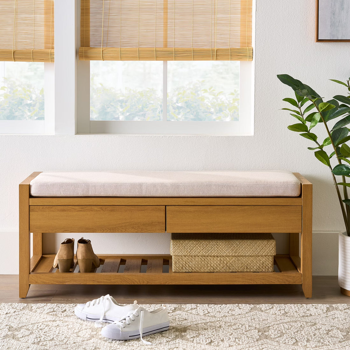 Better Homes & Gardens Reading 45" Bench, Walnut Finish