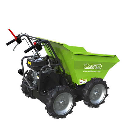 Wallemac WD30W Power Wheelbarrow 660lbs Loading Capacity 212cc 6.5HP Gasoline Engine EPA Recoil Start Motorized Utility Dump Cart Mini Wheelbarrow (B&S Engine)