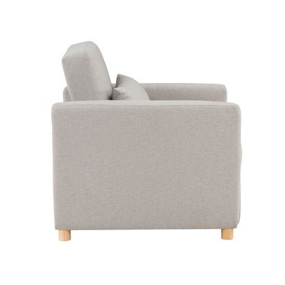 Serta Carly Scandinavian Style Convertible Chair, Ivory Fabric