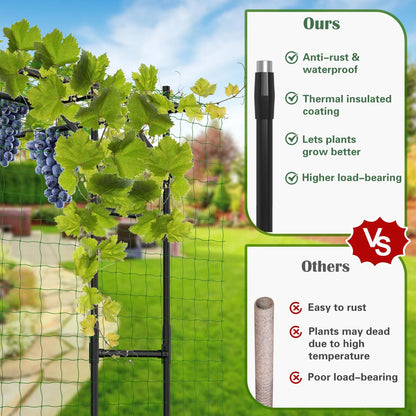 Slsy Tall Garden Arch Trellis for Climbing Plants, 79'' L x 79'' W x 79'' H Large Grape Vine Support Arch Arbor Trellis Plastic-Coated Metal Garden Arch Trellis for Climbing Plants