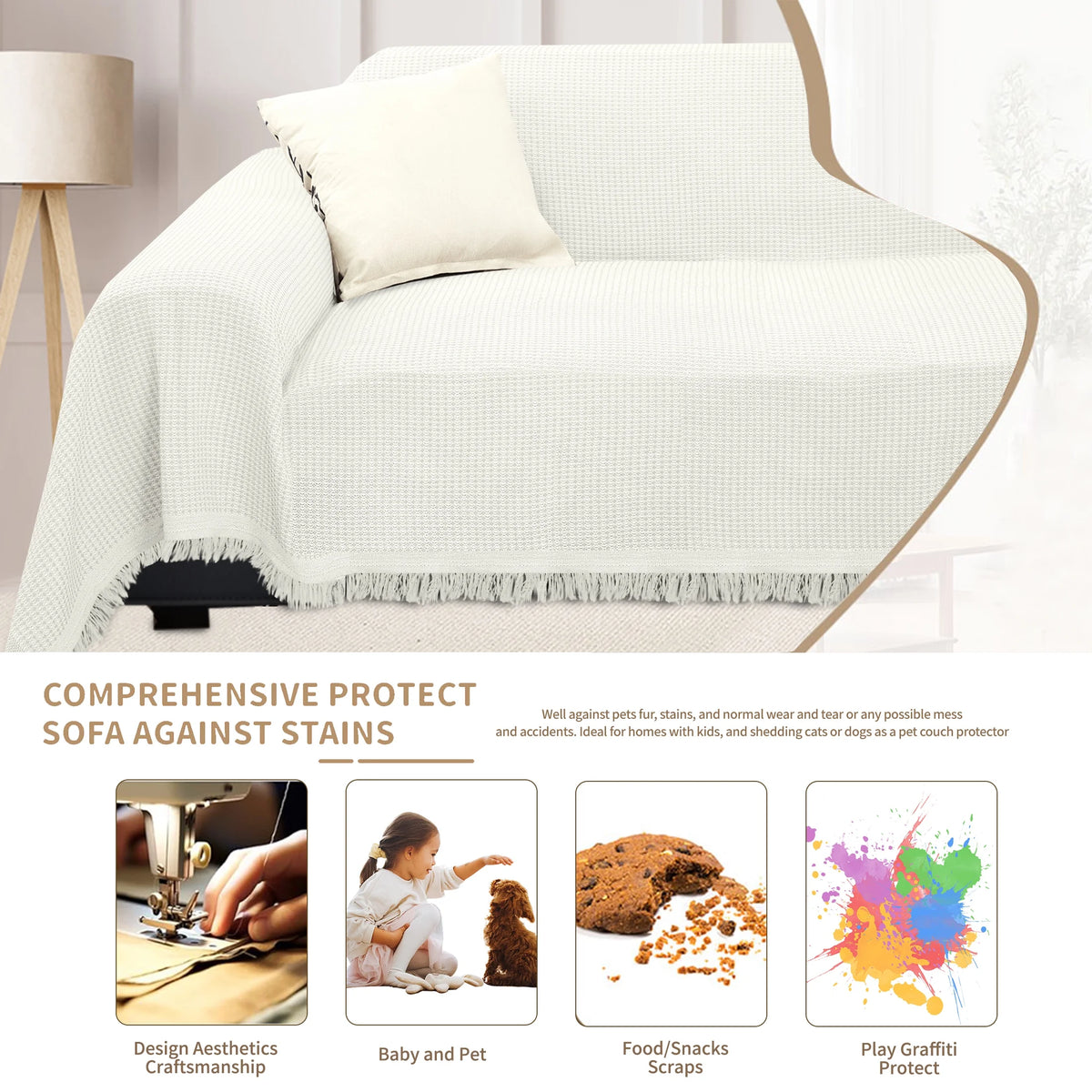 HDCAXKJ Washable L Shape Sofa Covers Reversible Sectional Couch Covers Corner Sofa Slipcovers Blankets Sofa Cover for Living Room Home Decor,91"x252",Gray