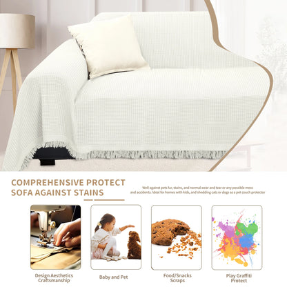 HDCAXKJ Washable L Shape Sofa Covers Reversible Sectional Couch Covers Corner Sofa Slipcovers Blankets Sofa Cover for Living Room Home Decor,91"x252",Gray