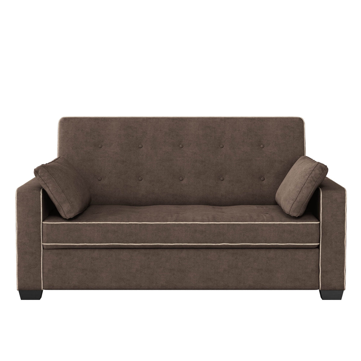 Serta Dream Convertibles Monroe Modern Polyester Convertible Queen Sofa Bed with Pillows Grey