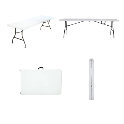 Cosco 8 Foot Centerfold Folding Table, White