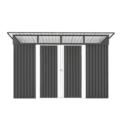 Uforic 9x4 FT Outdoor Storage Shed with Acrylic Windows, Secure Access Lock for Bike Garden Patio Dark Gray