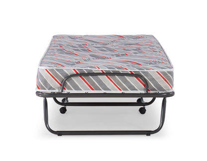 Linon Torino Folding Rollaway Guest Bed with 4" Innerspring Mattress, Cot