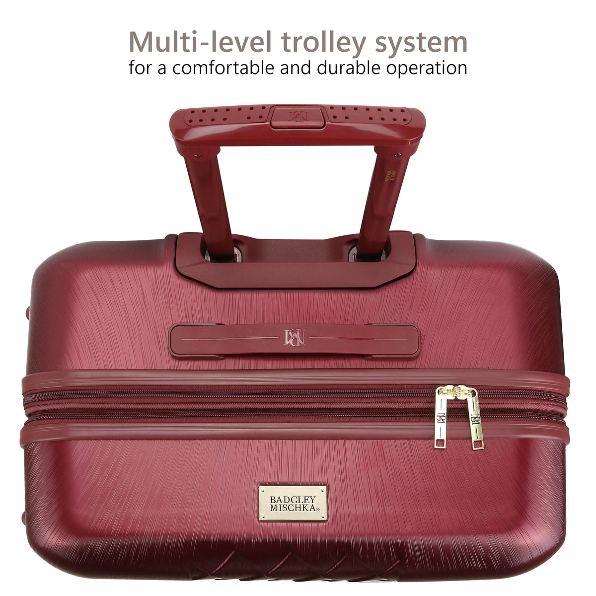 BADGLEY MISCHKA Diamond 3 Piece Expandable Luggage Set (Burgundy)