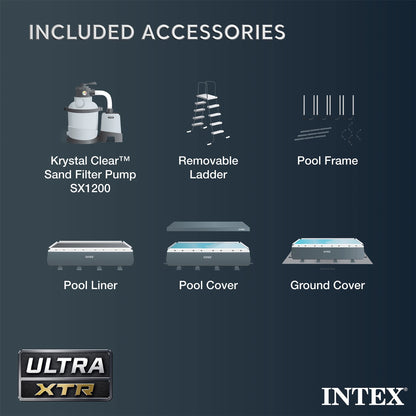 INTEX 18ft x 9ft x 52in Ultra XTR Above Ground Pool and Solar Pool Cover