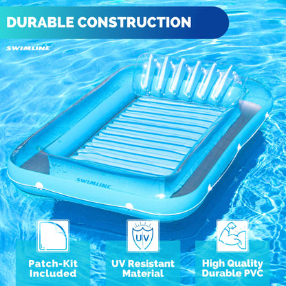 Swimline Original Suntan Tub Relaxing Water Lounge Float, Blue (3 Pack)