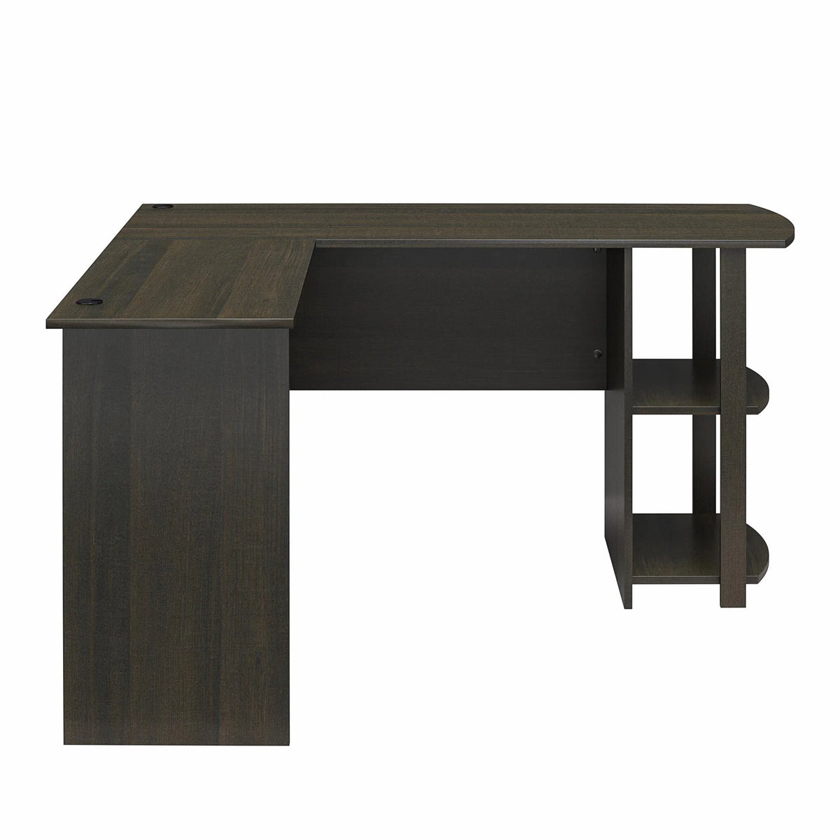 Ameriwood Home L Shaped Desk with Side Storage, Black Oak