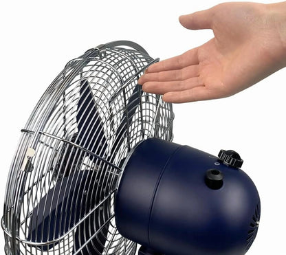 Good Housekeeping Retro All-Metal Table Fan (92618) with 3 Speed Settings, Wide Oscillation, and Carrying Handle