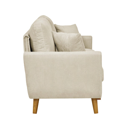 Aukfa 68" Small Sofa Couch Comfy Mid Century Modern Loveseat Sofa for Living Room Bedroom, Cream