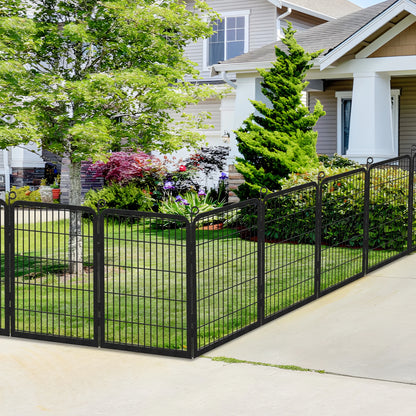 Garden Fence with Gate Fencing No Dig Fence Panels 30ft(L) 32in(H) for Yard Animal Barrier Decorative Garden Fencing for Backyard Patio Garden Fences and Borders for Dogs
