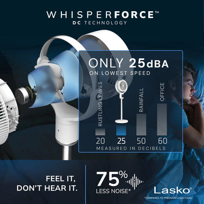 Lasko Whirlwind 7 24-Speed Orbital Motion 25ft/s Airflow Remote Control Pedestal Fan, APDC301